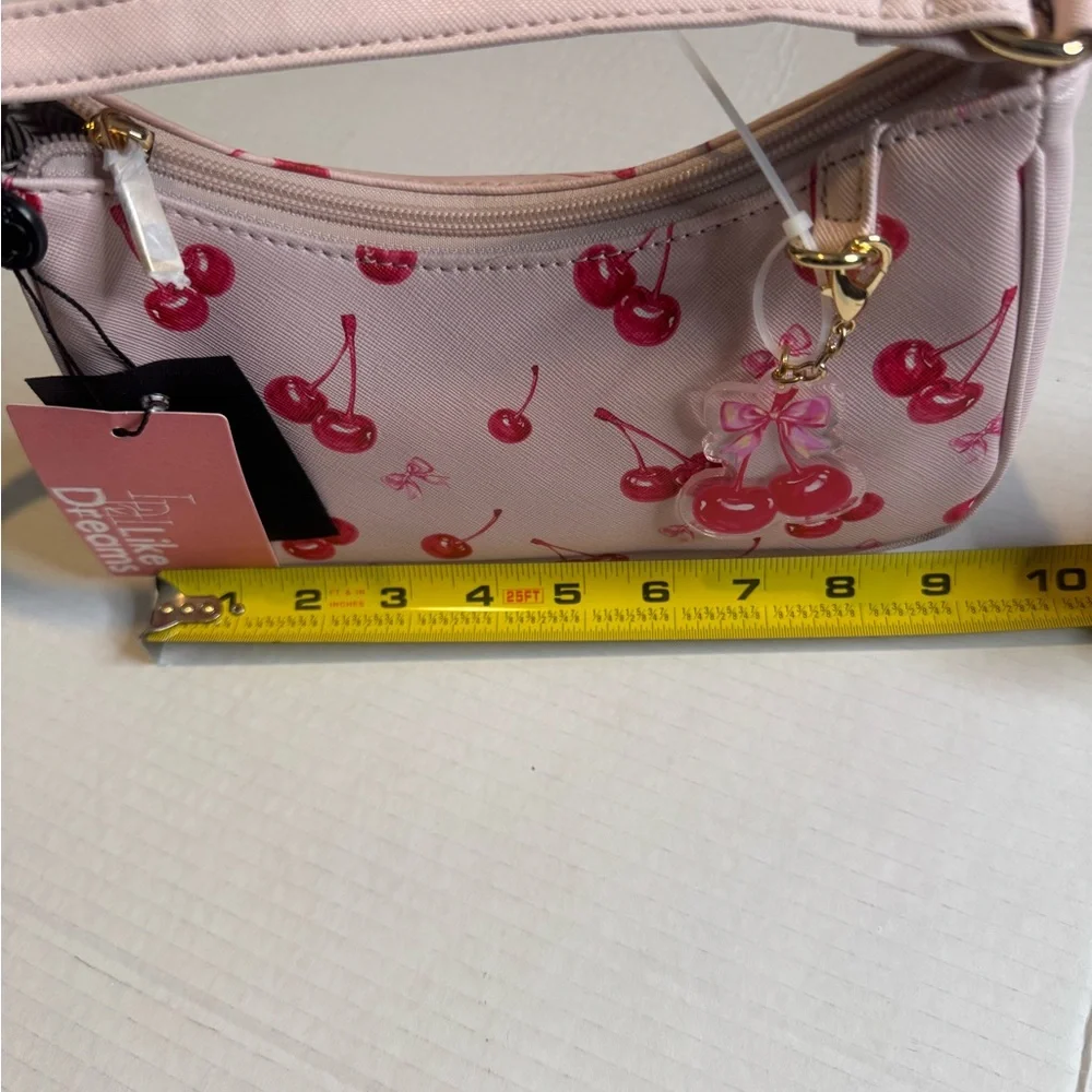 Cherry Print Tan Shoulder Bag - Picture 7 of 7